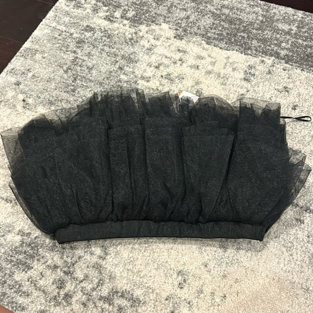 Black ruffle top